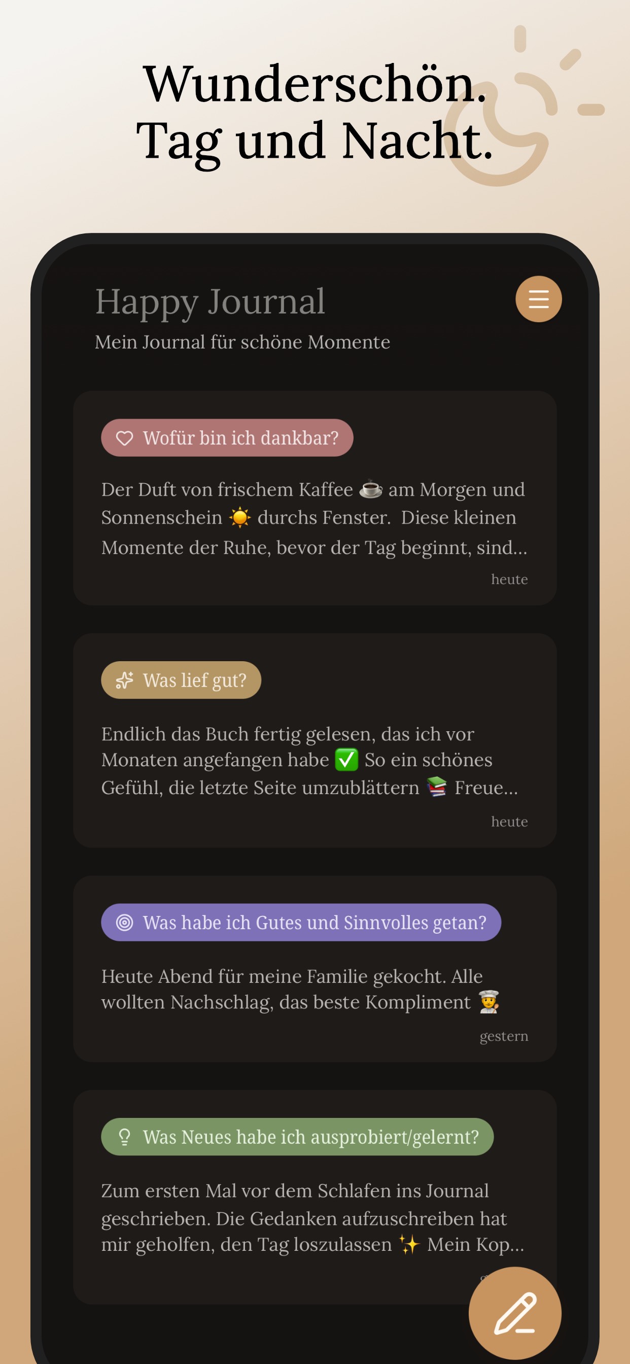 Happy Journal – Einträge durchblättern