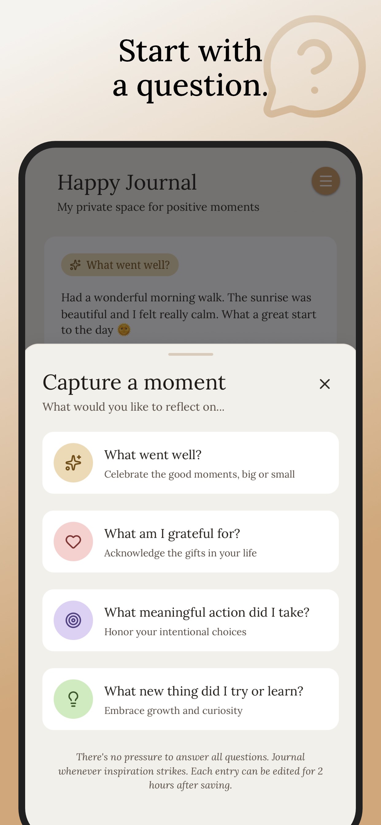 Happy Journal – Write a new entry