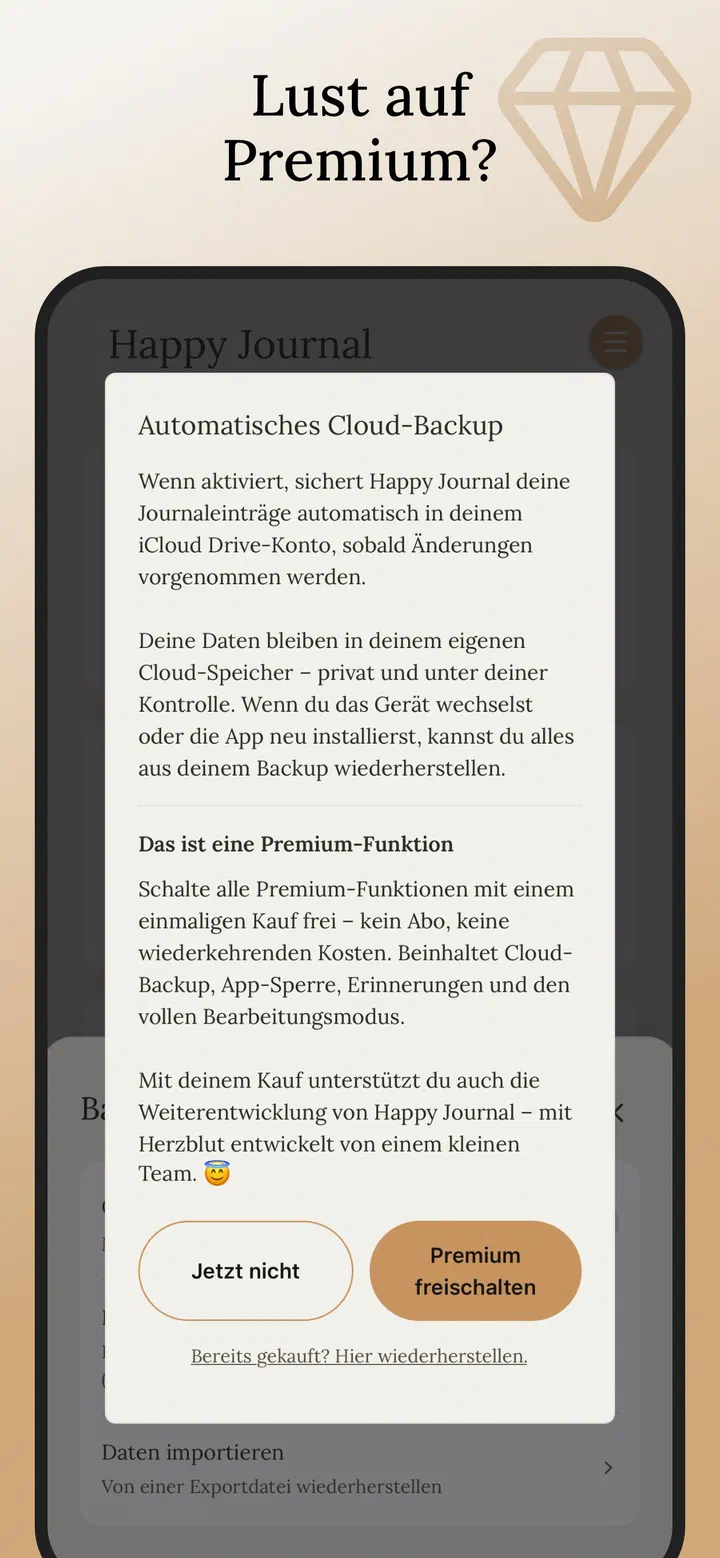 Happy Journal – Dunkler Modus