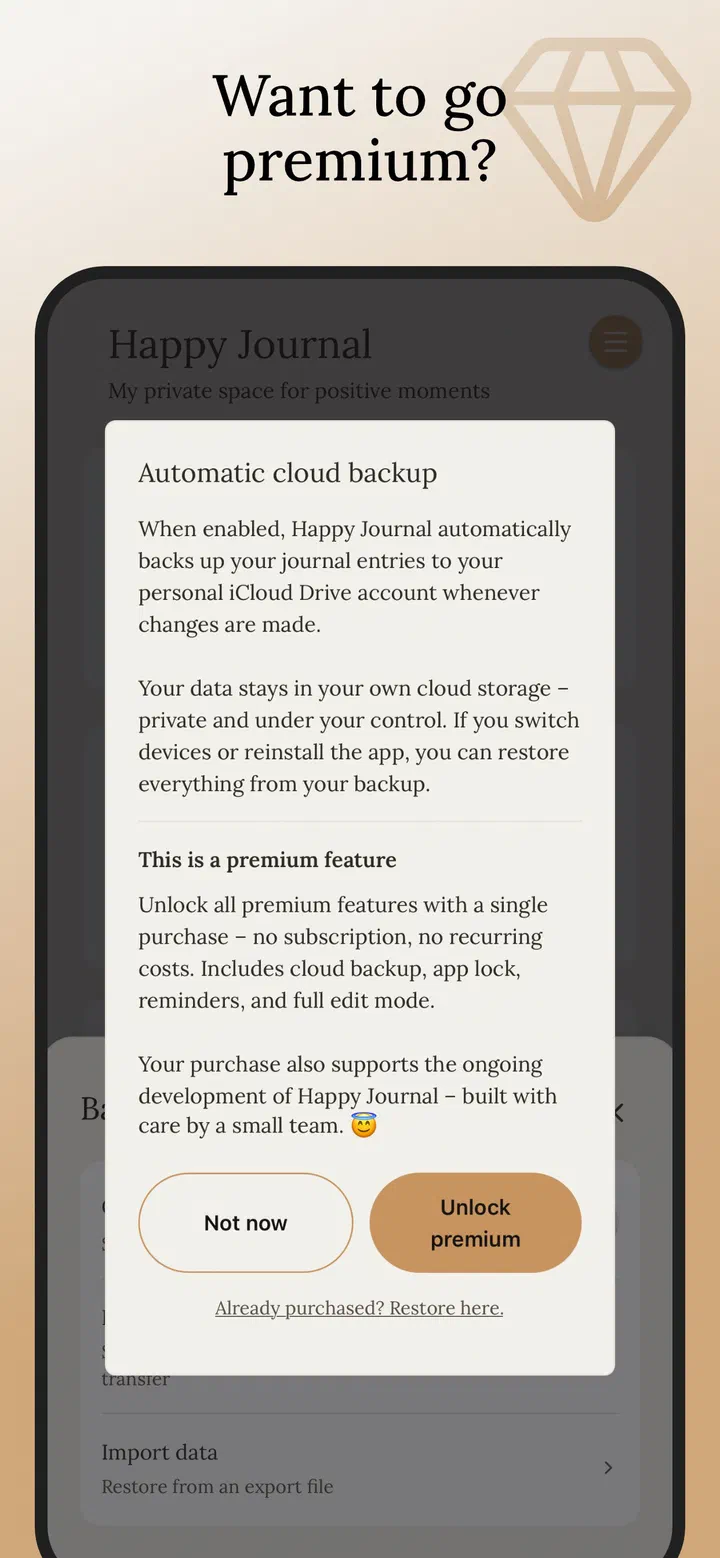 Happy Journal – Dark mode